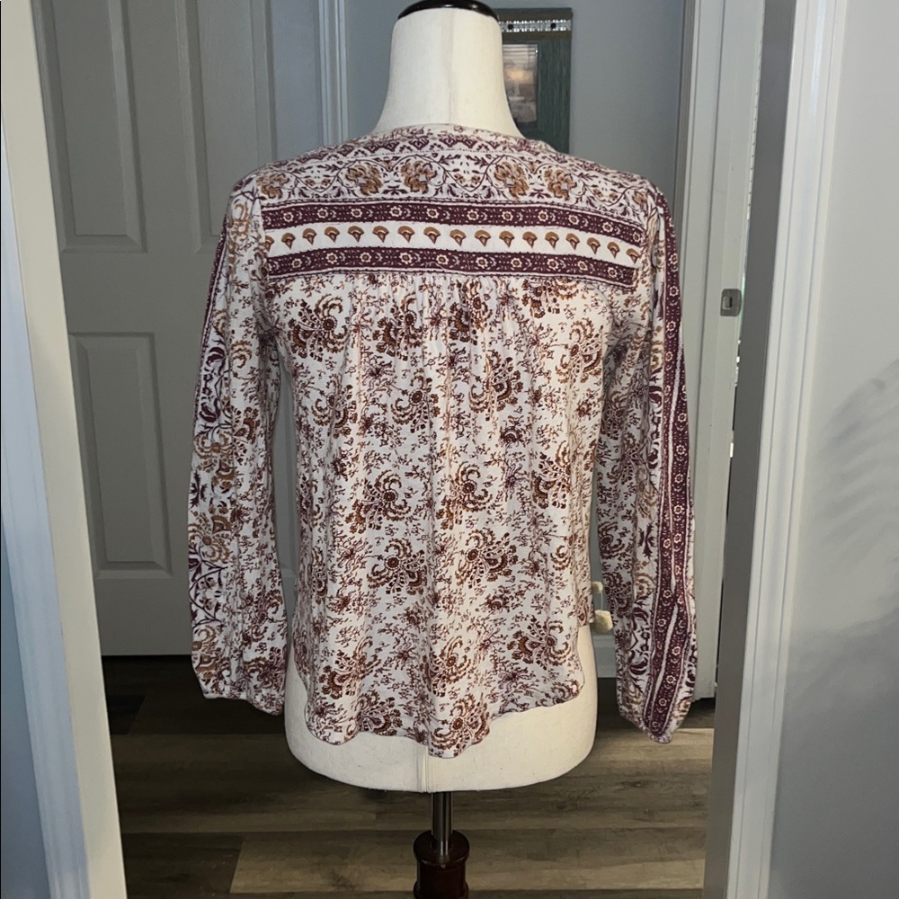 Lucky Brand Peasant With Beading Top Blouse Size S/P - Picture 4 of 8